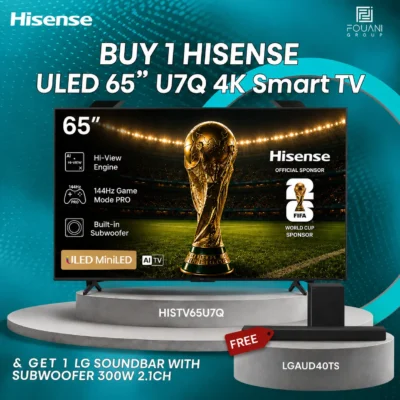Hisense TV ULED 65 Inch U7Q 4K Smart TV Mini-LED 144Hz VRR QLED Gaming TV