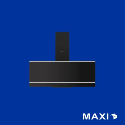 Maxi Hood 90cm Angled Curved (D0029BL) Black Glass