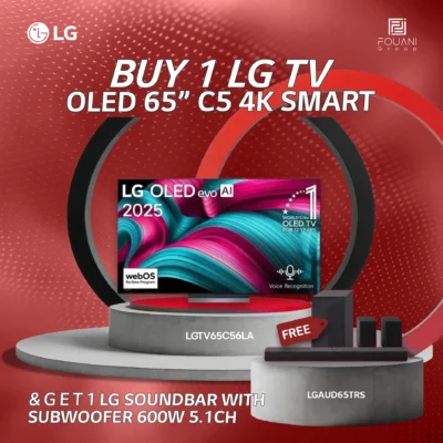 LG TV OLED 65 Inch C5 4K Smart TV AI Magic Remote webOS25